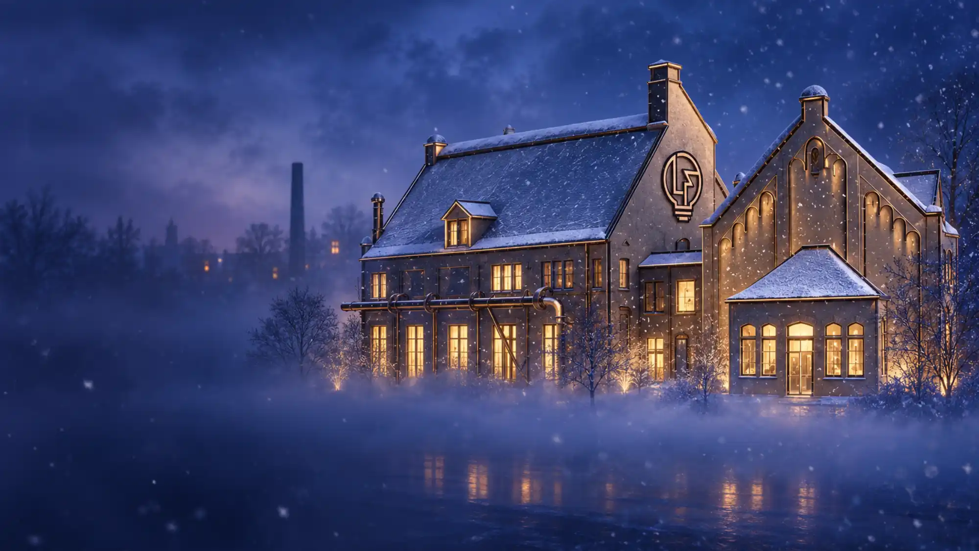 Winterse sfeerimpressie van de Lichtfabriek in Haarlem