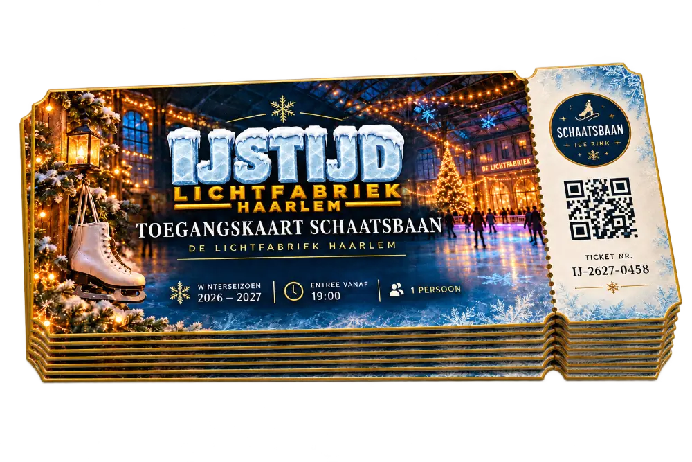 Illustratieve stapel IJSTIJD-toegangskaarten.
