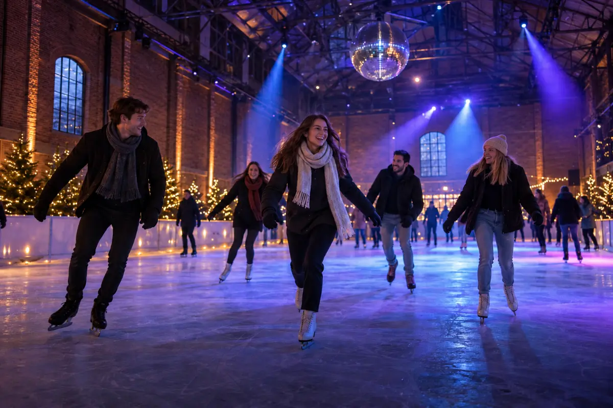 Groep schaatsers op de ijsbaan van IJSTIJD Haarlem